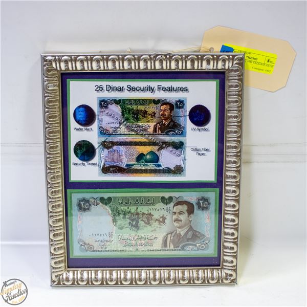 FRAMED IRAQ 1986 SADDAM SWISS MADE