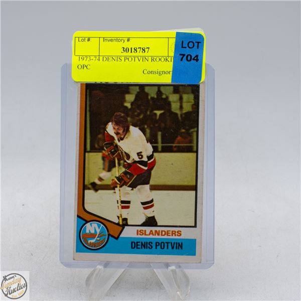 1973-74 DENIS POTVIN ROOKIE CARD OPC