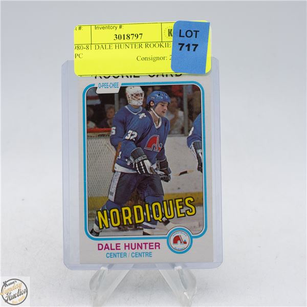 1980-81 DALE HUNTER ROOKIE CARD OPC
