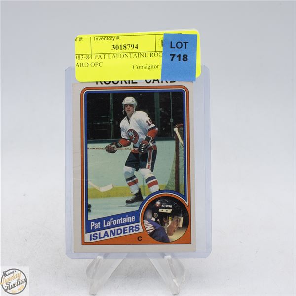 1983-84 PAT LAFONTAINE ROOKIE CARD OPC