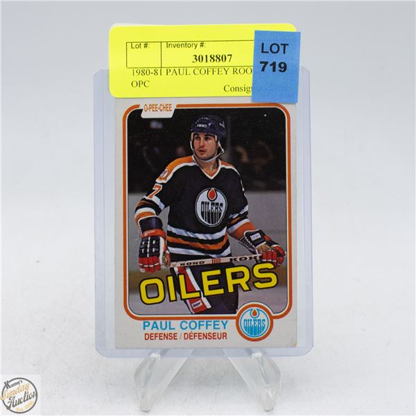 1980-81 PAUL COFFEY ROOKIE CARD OPC