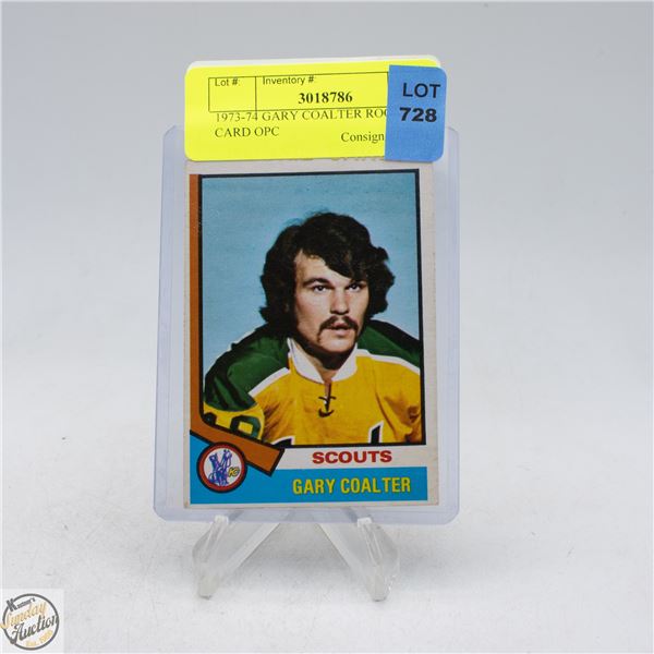 1973-74 GARY COALTER ROOKIE CARD OPC