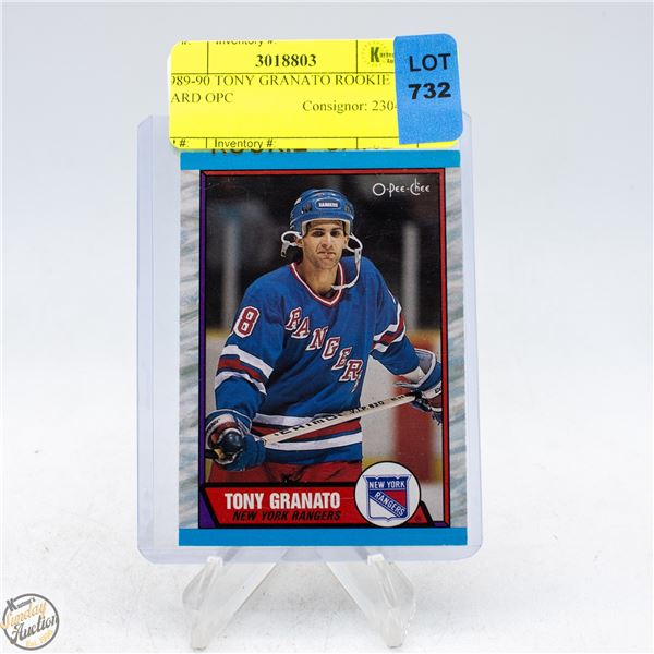 1989-90 TONY GRANATO ROOKIE CARD OPC