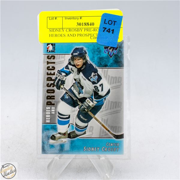 SIDNEY CROSBY PRE-ROOKIE HEROES AND PROSPECTS