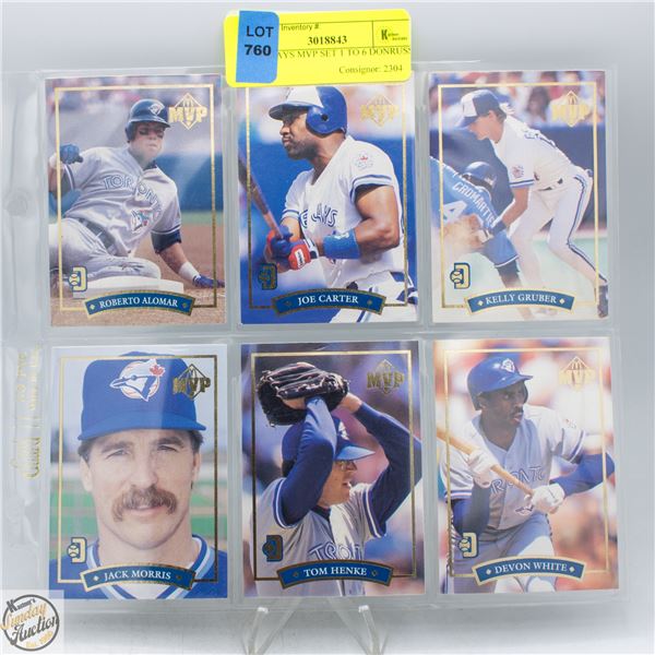BLUEJAYS MVP SET 1 TO 6 DONRUSS