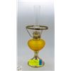 Image 1 : VINTAGE OIL LAMP AMBER GLASS 11"