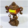 Image 1 : DECORATIVE CANDYDISH WITH ORNATE HANDLES REDDISH