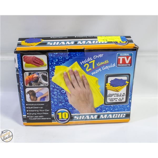 NEW BOX OF 10 SHAM MAGIC - MULTI-USE SHAMS