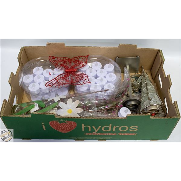 FLAT WITH 2 PACKS OF FLAMELESS CANDLE