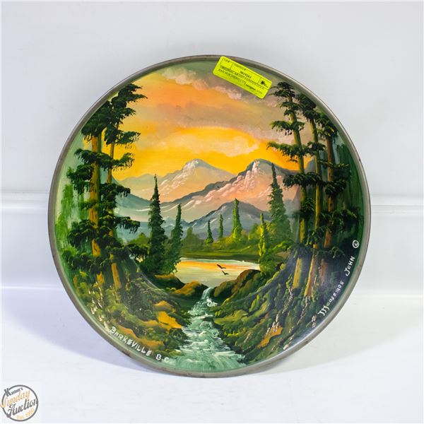 ORIGINAL ARTIST PAINTED GOLD PAN NORTHERN CDN