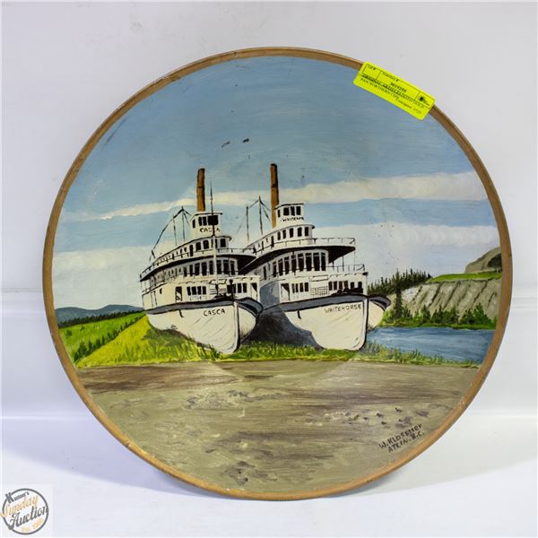 ORIGINAL ARTIST PAINTED GOLD PAN NORTHERN CDN