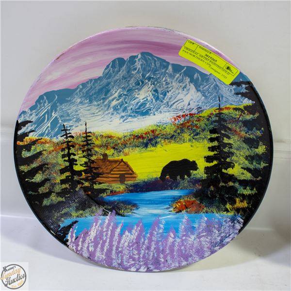 ORIGINAL ARTIST PAINTED GOLD PAN NORTHERN CDN