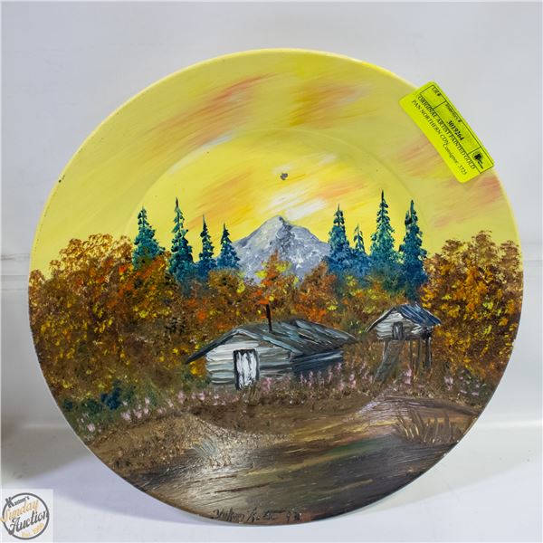 ORIGINAL ARTIST PAINTED GOLD PAN NORTHERN CDN
