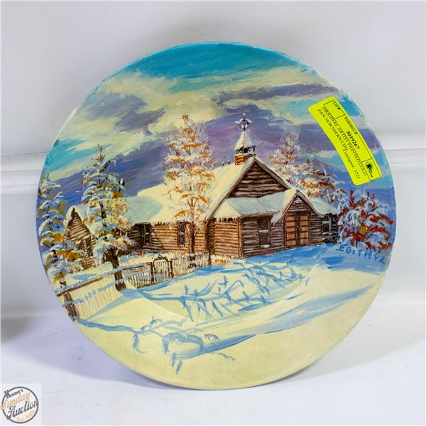 ORIGINAL ARTIST PAINTED GOLD PAN NORTHERN CDN