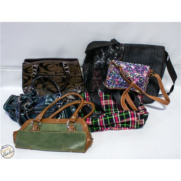6 NEW WOMEN'S PURSES VARIOUS BRANDS