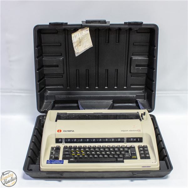 VINTAGE OLYMPIA ELECTRIC TYPEWRITER W CASE