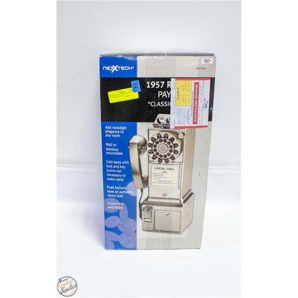RETRO 1950S PAYPHONE STYLE TELEPHONE W BOX