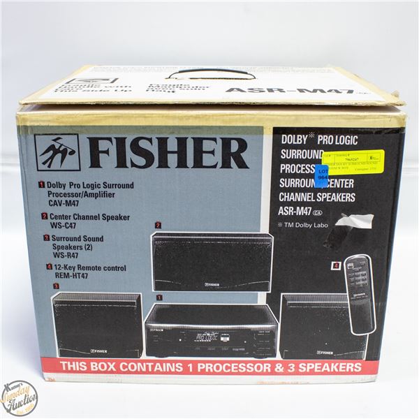 FISHER DOLBY SURROUND SOUND SYSTEM W BOX