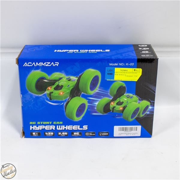 NEW RADIO CONTROLLED STUNT CAR HYPER WHEELS