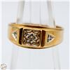 Image 1 : 10K GOLD MEN'S RING WITH 3 DIAMONDS, SIZE 11