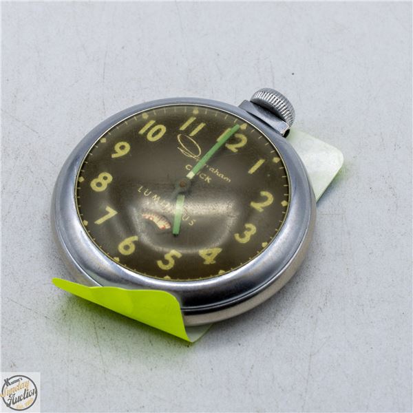 INGRAHAM CLICK LUMINOUS POCKET WATCH-NEEDS REPAIR