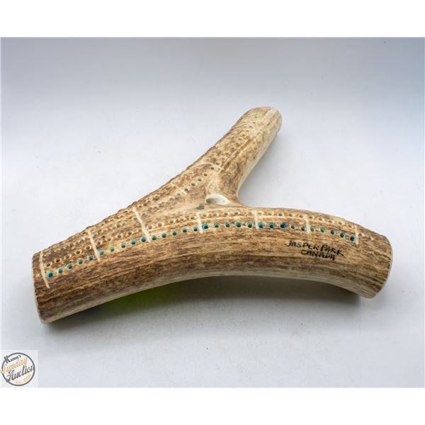 HANDMADE CANADIAN ELK ANTLER CRIBBAGE BOARD