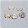 Image 2 : LOT OF 5 - USA 90% SILVER DIMES