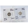 Image 1 : LOT OF 2 - 92.5% SILVER 3 PENSE