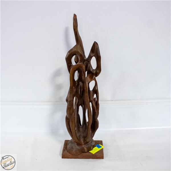 VINTAGE WOOD ROOT FIGURE OF DANCERS