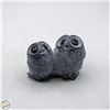 Image 1 : 'A WOLF ORIGINAL' SOAPSTONE CARVING OF 2 OWLS
