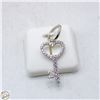 Image 1 : NEW SILVER PLATED HEART KEY SHAPED PENDANT