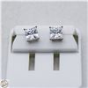 Image 1 : NEW SILVER PLATED SQUARE CUT STUD EARRINGS