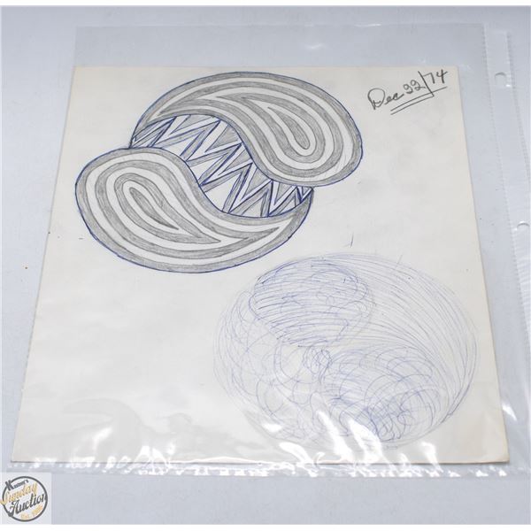 MARY BORGSTROM ORGINAL POTTERY DRAWING