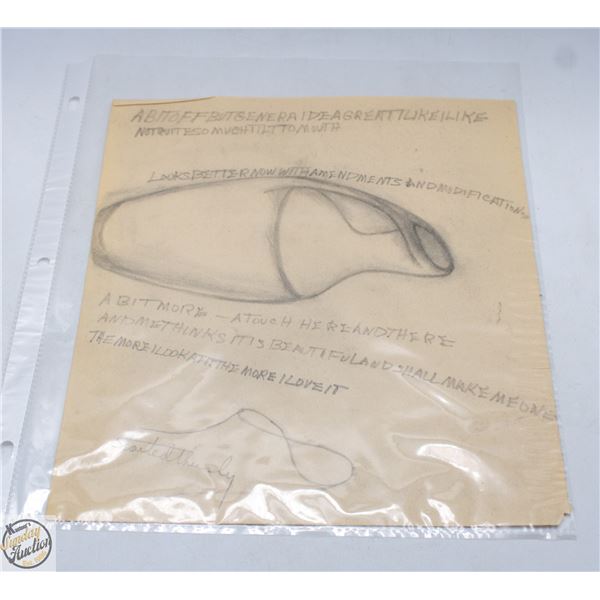 MARY BORGSTROM ORGINAL POTTERY DRAWING