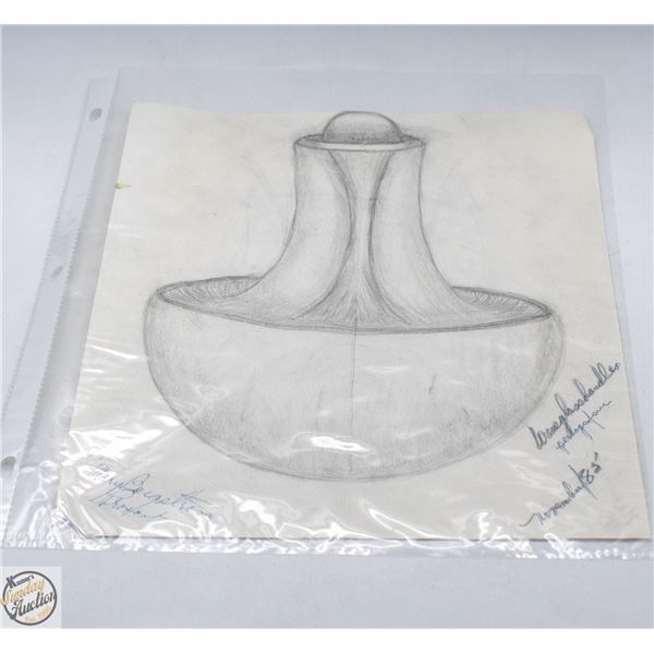 MARY BORGSTROM ORGINAL POTTERY DRAWING