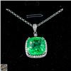 Image 1 : #4440-8.25 CT GREEN EMERALD CUSHION CUT