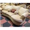 Image 1 : FABRIC KIDNEY SHAPED STUDDED SOFA WITH ACCENT