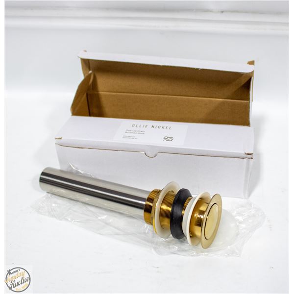 2 X OLLIE NICKEL POPUP DRAINS BRUSHED GOLD