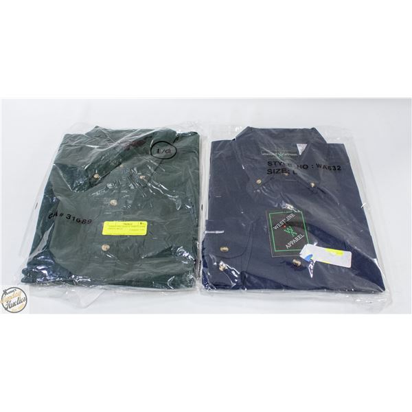 #4460-LONG SLEEVE SHIRTS DARK GREEN+BLUE