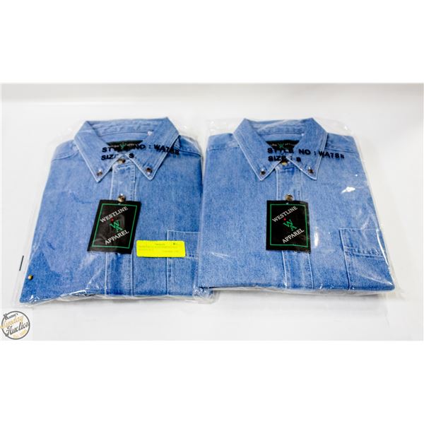 #4458-2 BLUE JEAN SHIRTS LONG SLEEVE SZ S