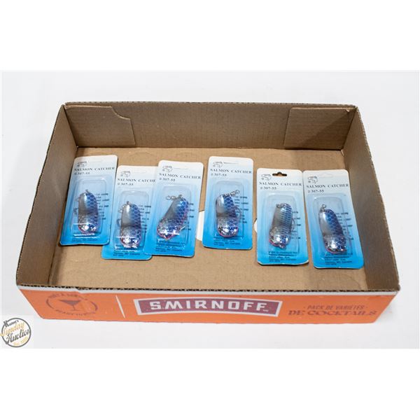 6 X SALMON AND PIKE FISHING LURES