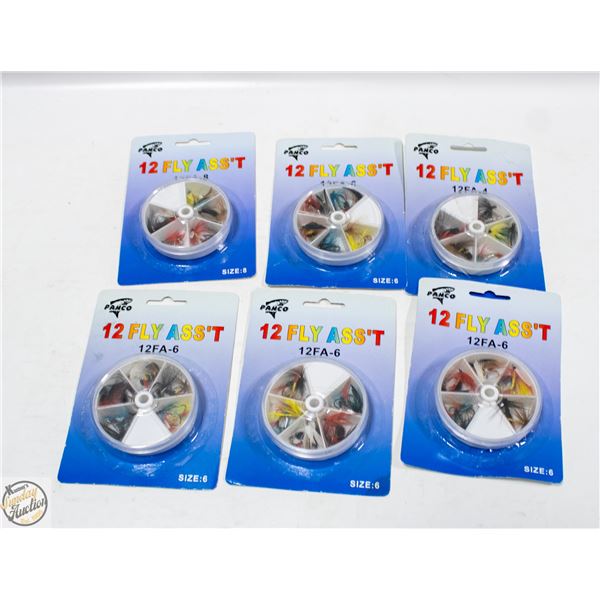 6 DOZEN FISHING FLYS SIZES,4,6 AND 8
