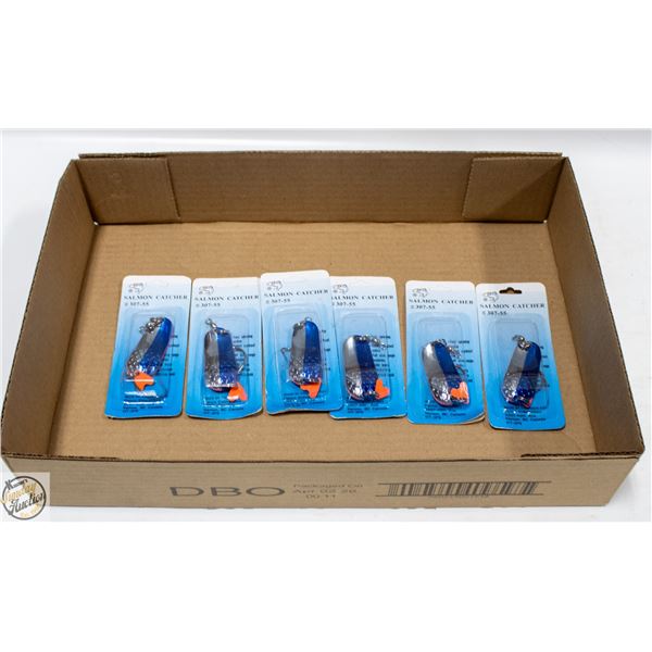 6 X SALMON AND PIKE FISHING LURES