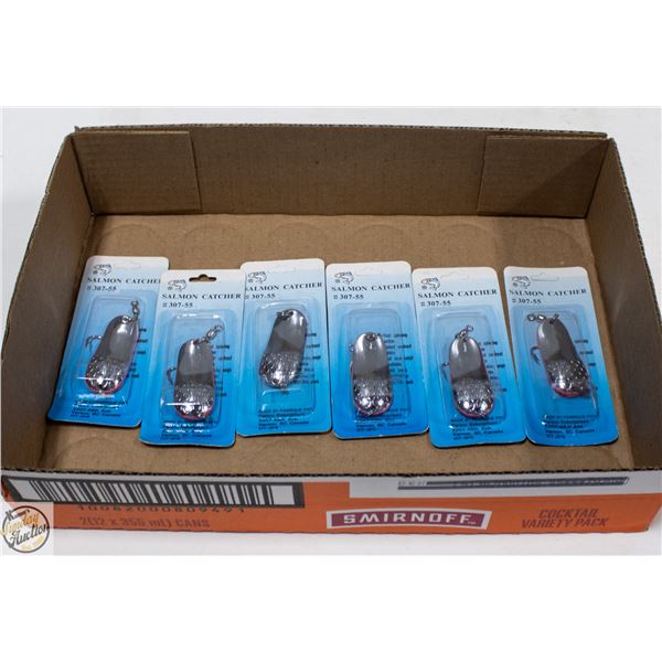 6 X SALMON AND PIKE FISHING LURES