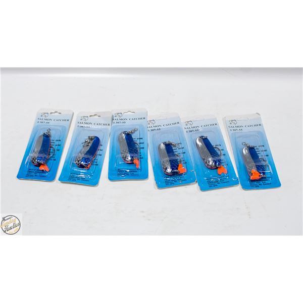6 X SALMON AND PIKE FISHING LURES