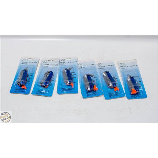 6 X SALMON AND PIKE FISHING LURES
