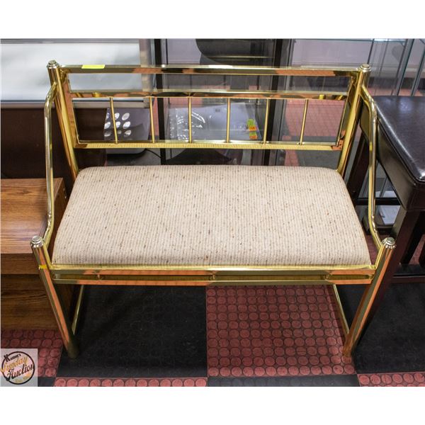 1980’S HOLLYWOOD REGENCY BRASS BENCH