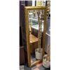 Image 1 : FRAMED BEVELLED GLASS MIRROR - WOODEN GOLD