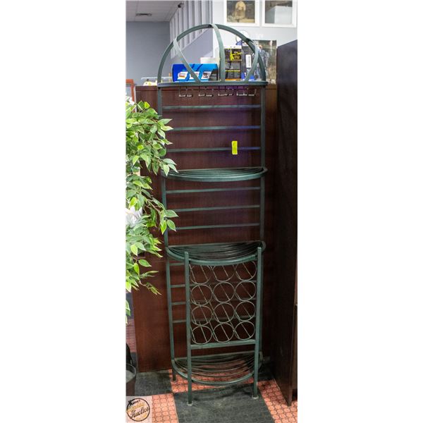 METAL BAKER'S STAND WINE RACK - WROUGHT IRON