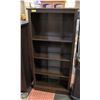 Image 1 : DARK BROWN WOOD GRAIN 4-SHELF BOOK SHELF